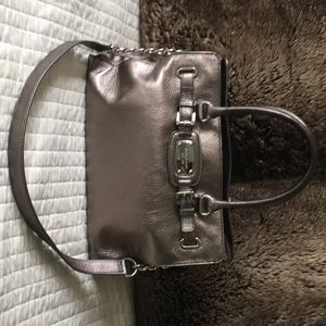 Michael Kors Hamilton Metallic Gray Tote Satchel